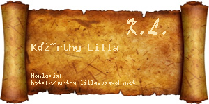 Kürthy Lilla névjegykártya
