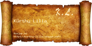 Kürthy Lilla névjegykártya